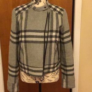 EUC Gap Shades of Gray Plaid Moto Jacket